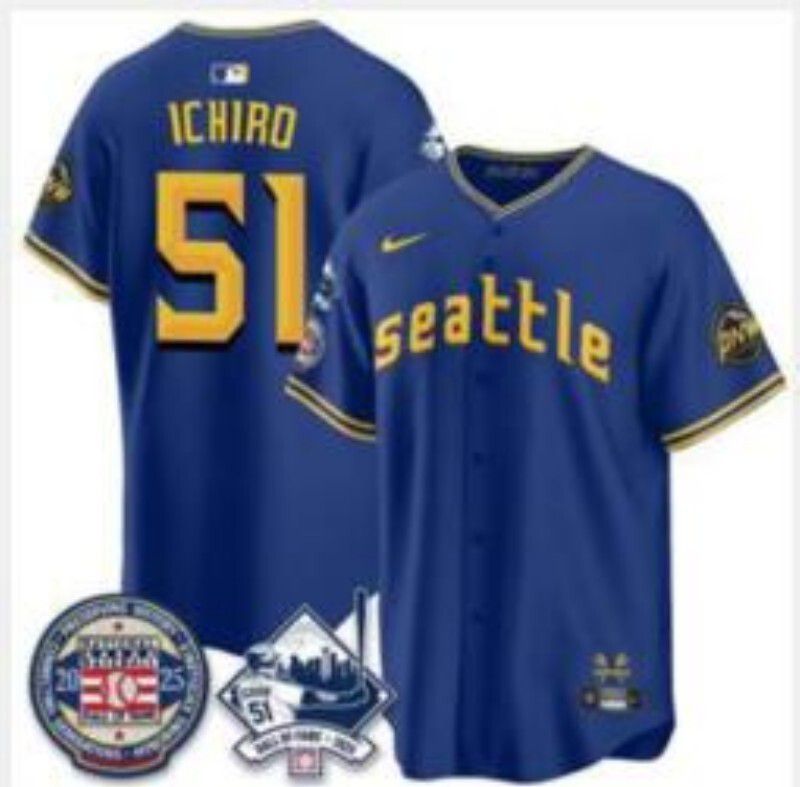 Men Seattle Mariners #51 Ichiro Blue Game Nike MLB 2025 Jersey 001->seattle mariners->MLB Jersey